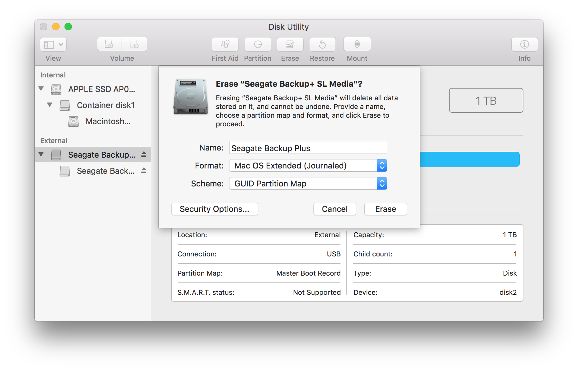formatting an external drive for mac